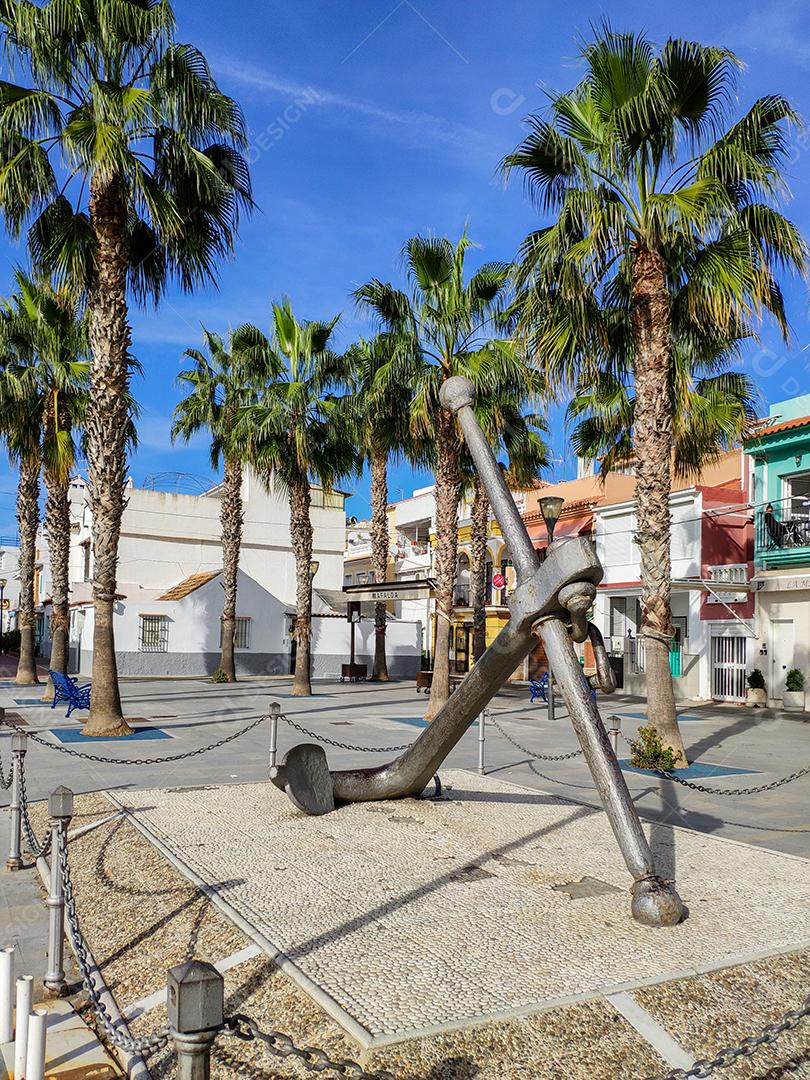 vista da âncora do navio na praia de Pedregalejo.