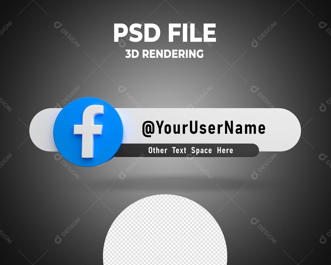 Tag do Facebook 3D Elemento Para Composição PSD