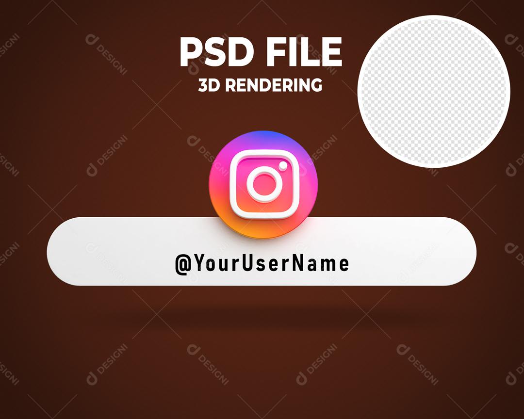 Tag Instagram Elemento 3D Para Composição PSD