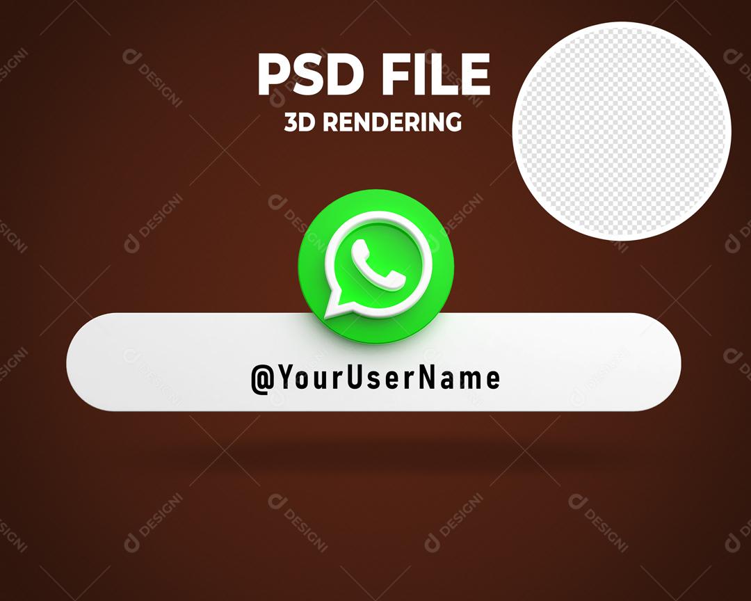 Tag Whatsapp 3D Elemento Para Composição PSD