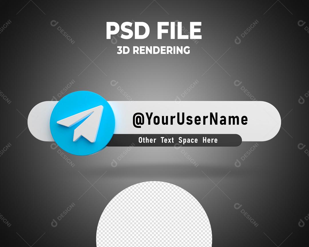 Tag do Telegram 3D Elemento Para Composição PSD