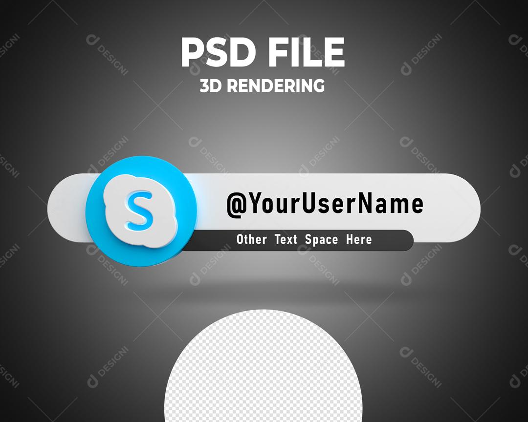 Tag do Skype 3D Elemento Para Composição PSD