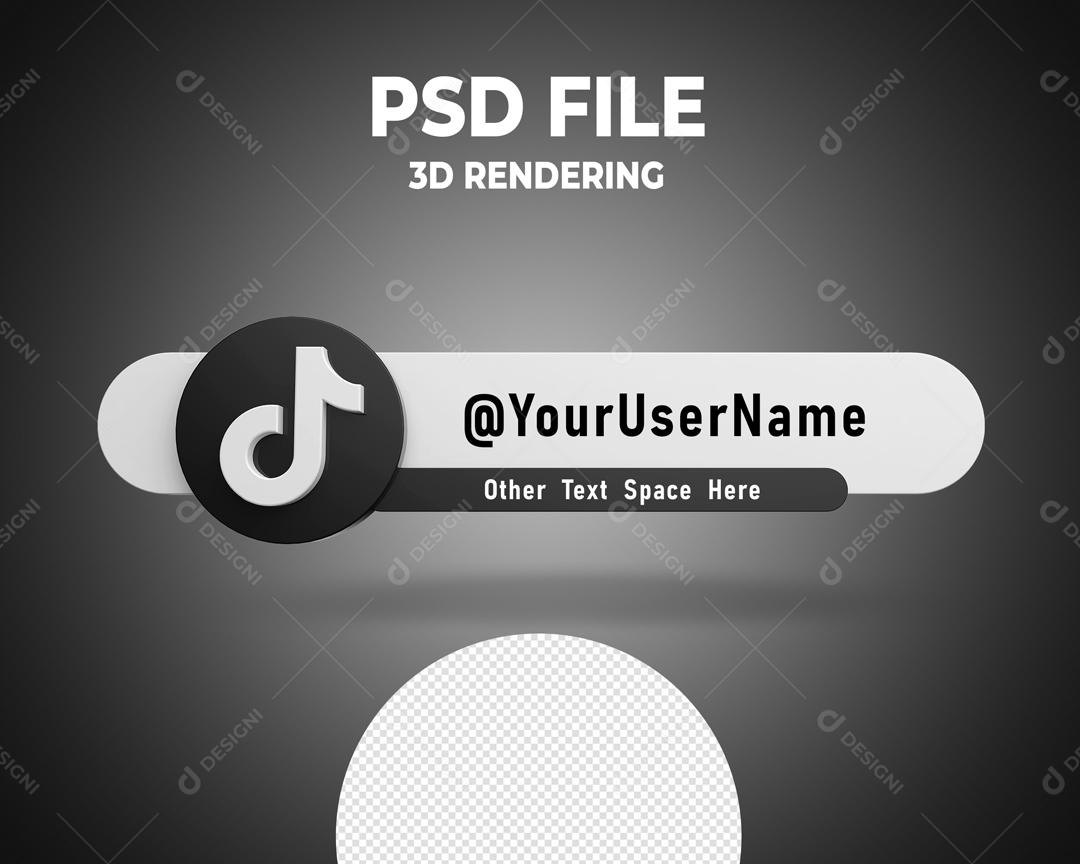 Tag do Tiktok 3D Elemento Para Composição PSD