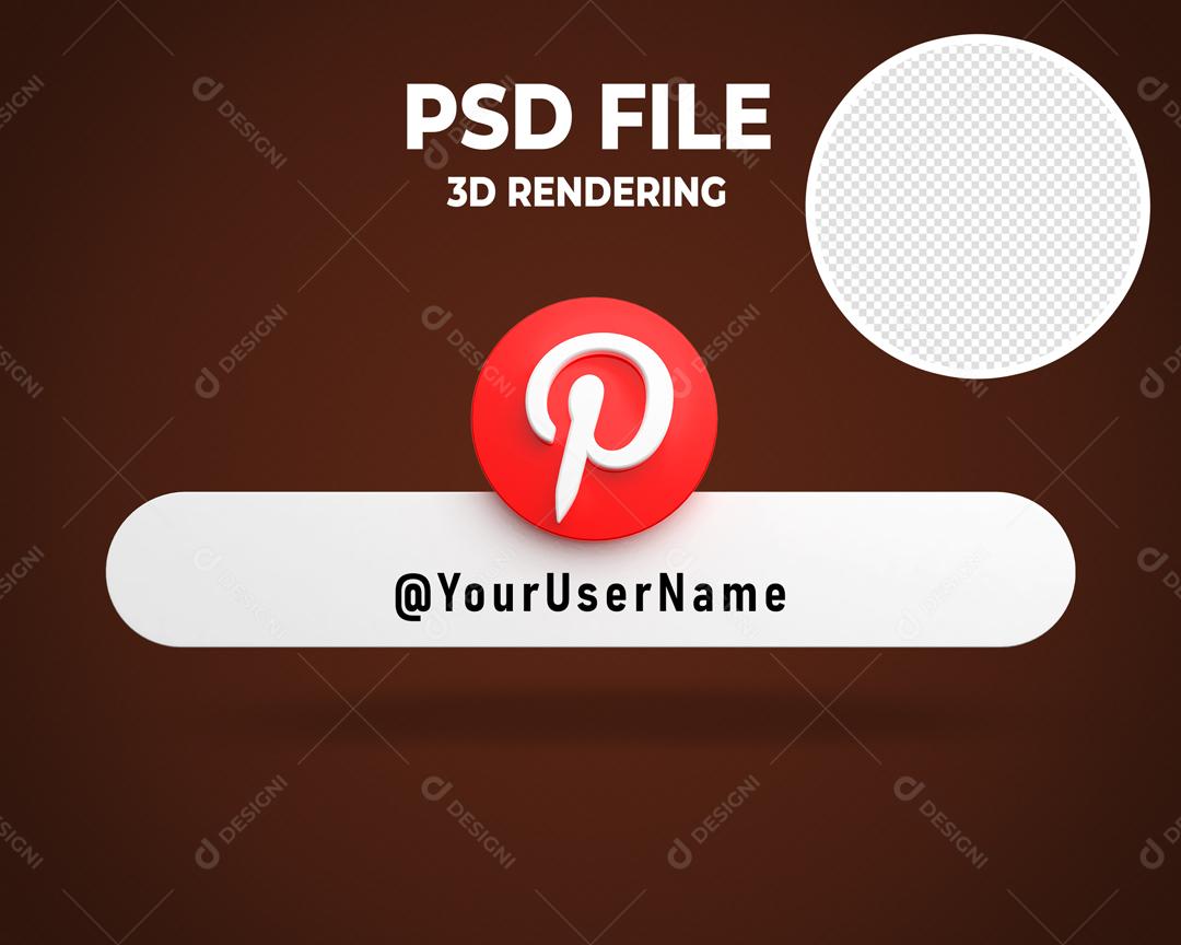 Tag do Pinterest 3D Para Composição PSD