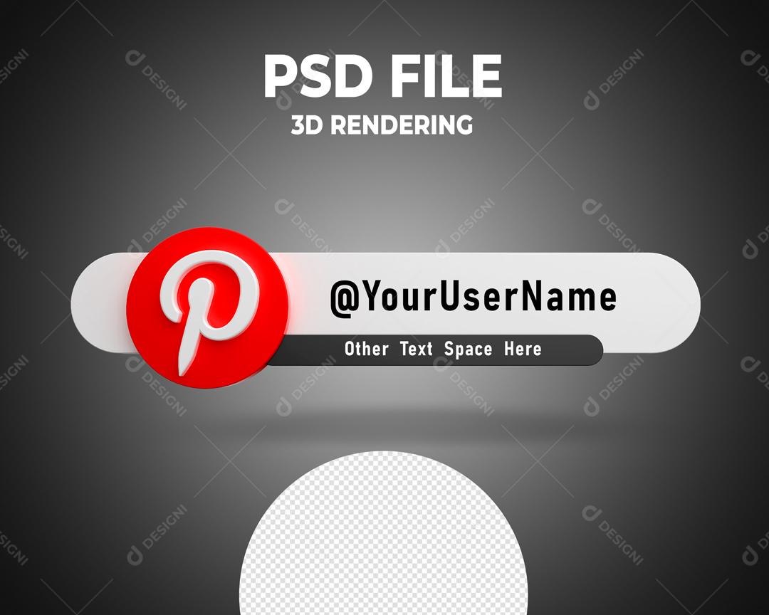 Tag Pinterest 3D Elemento Para Composição PSD