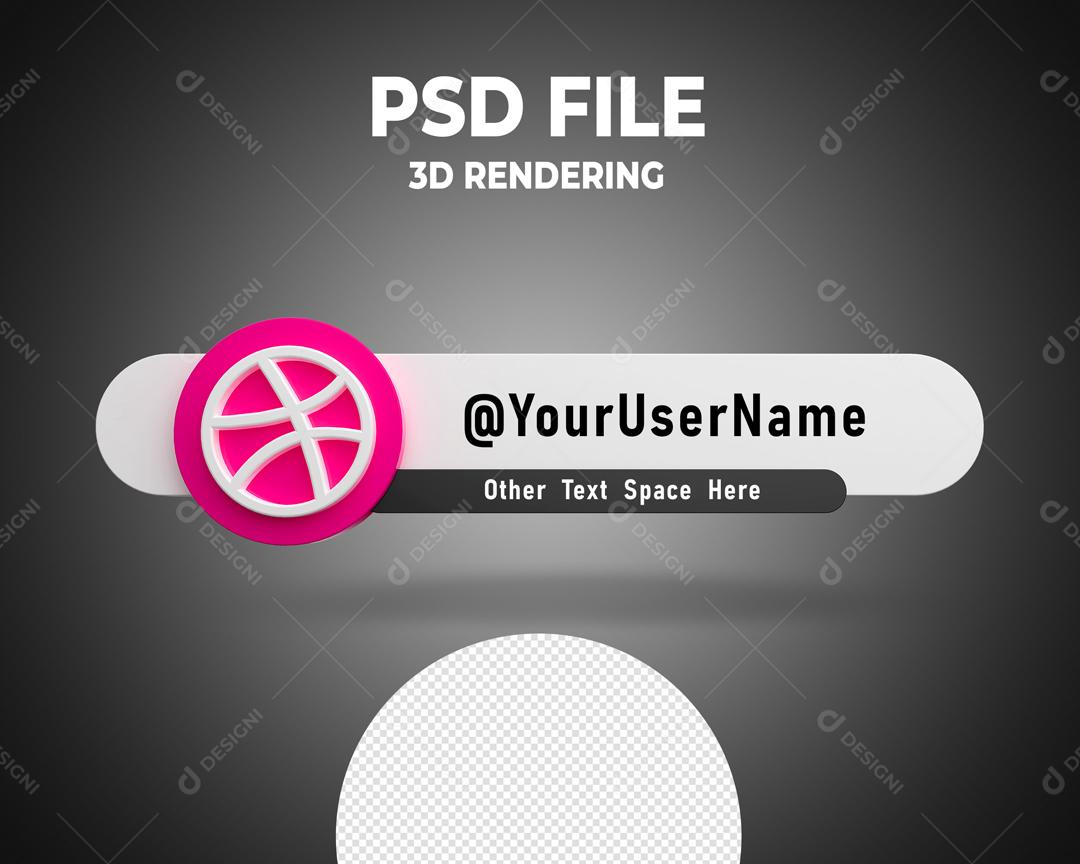 Tag do Dribbble 3D Elemento Para Composição PSD