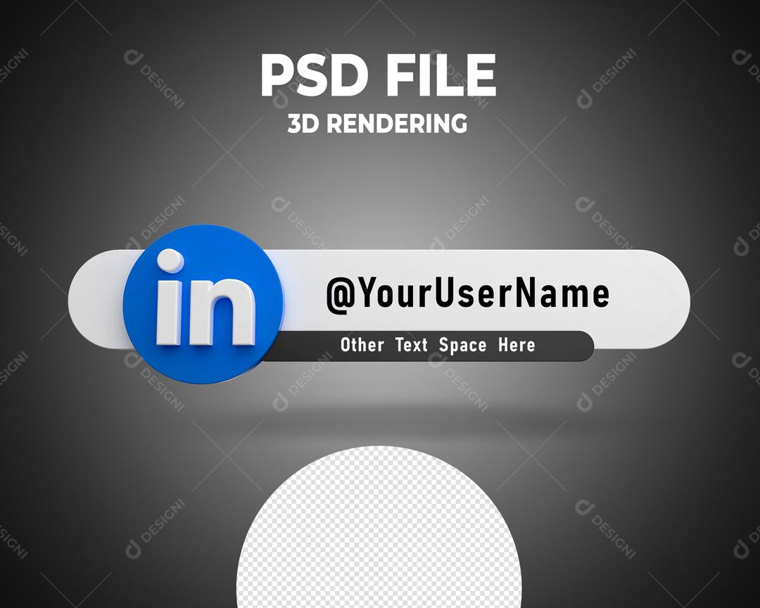Tag Linkedin Elemento 3D Para Composição PSD
