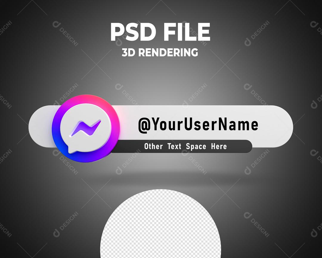 Tag 3D Texto Messenger Para Composição PSD