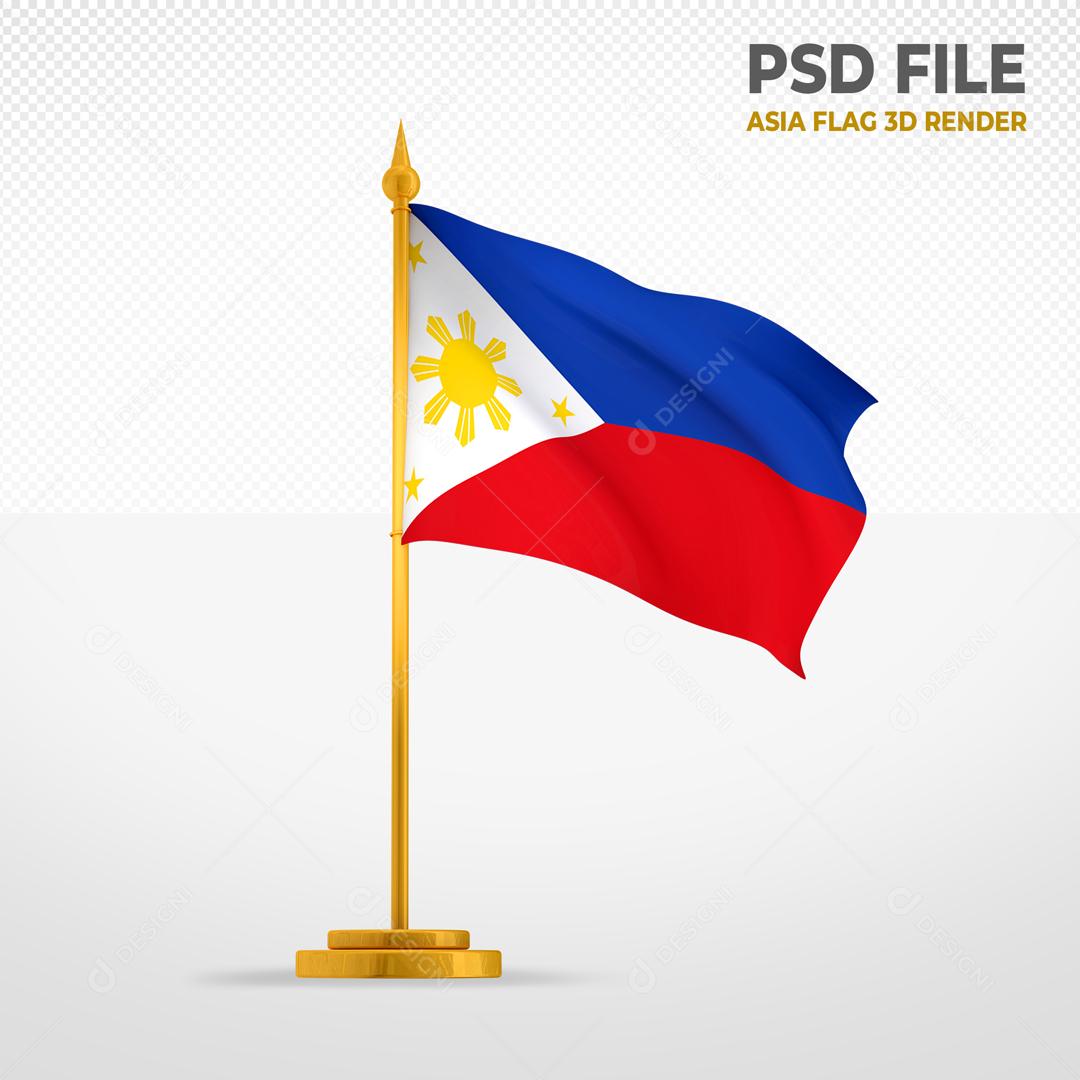 Bandeira das Filipinas Elemento 3D Para Composição PSD