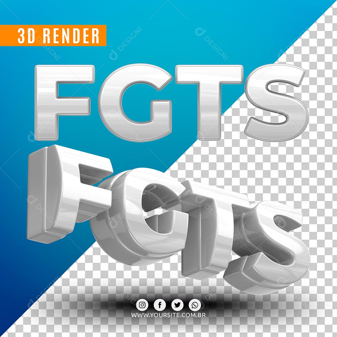 Texto 3D FGTS Para Composição PSD