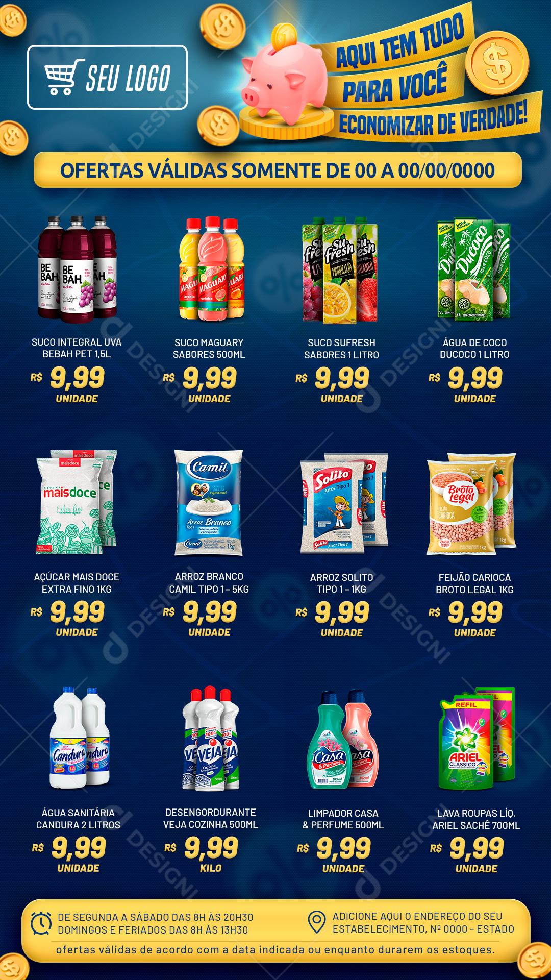 Story Ofertas Válidas Encarte Supermercado Social Media PSD Editável