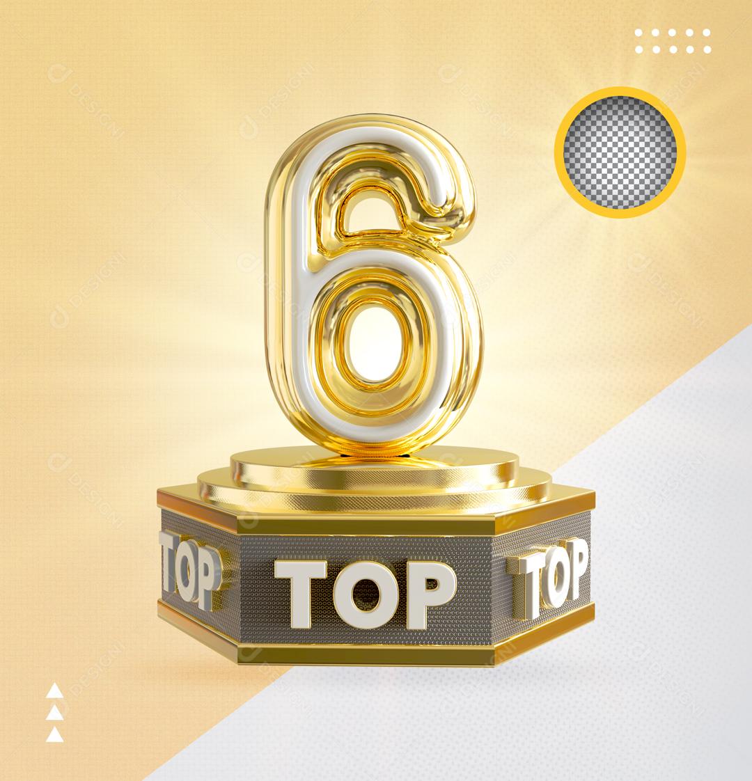 Top 6 Dourado Elemento 3D Para Composição PSD
