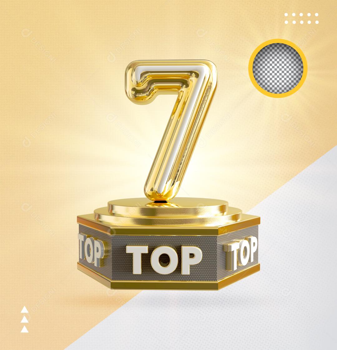 Top 7 Dourado Elemento 3D Para Composição PSD