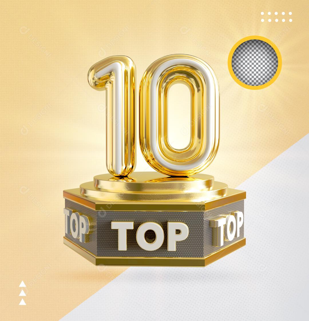 Top 10 Dourado Elemento 3D Para Composição PSD