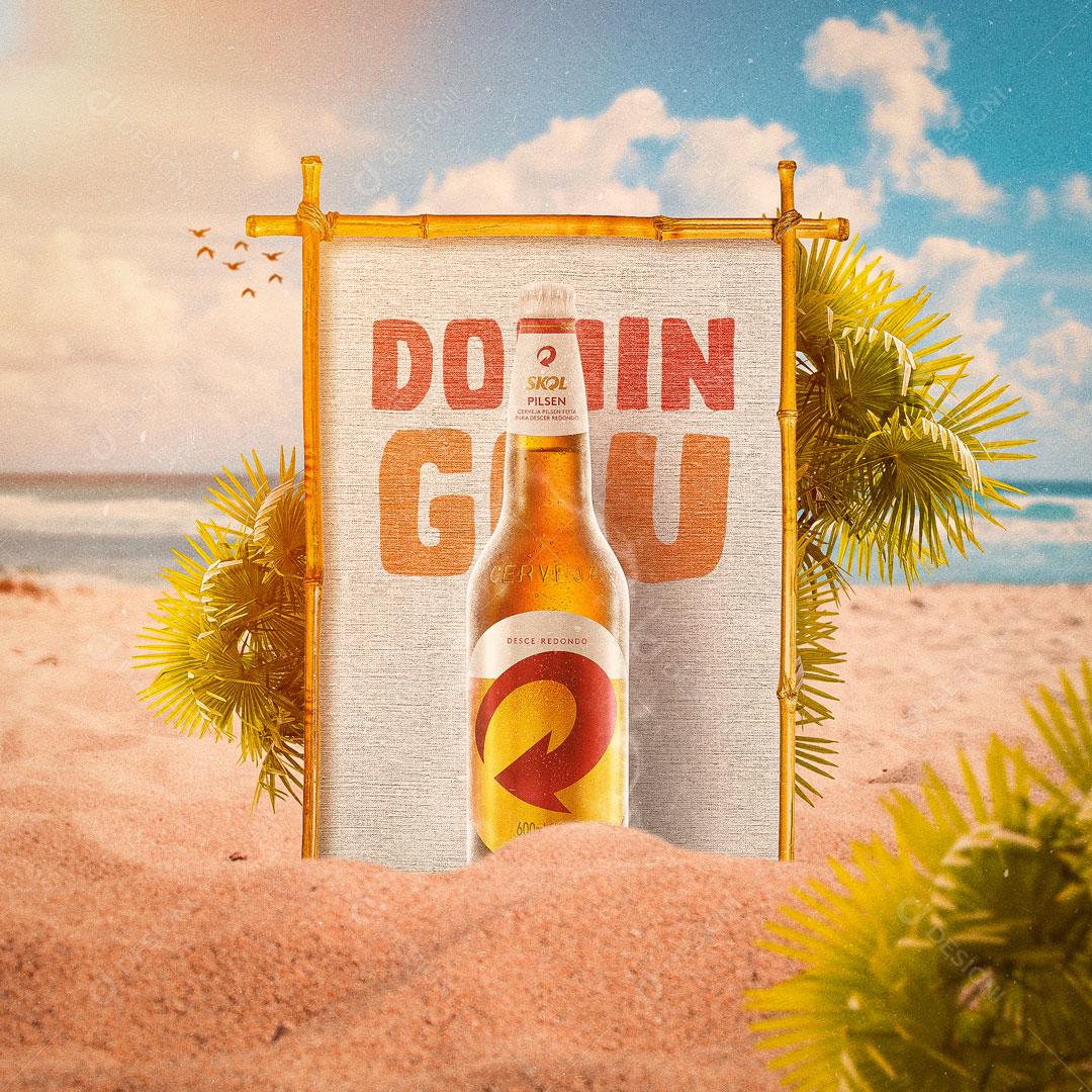 Post Drinks Cold Beer Domingou Social Media Editable PSD