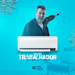 Post Ar Condicionado Dia do Trabalhador 01 de Maio Social Media PSD Editável