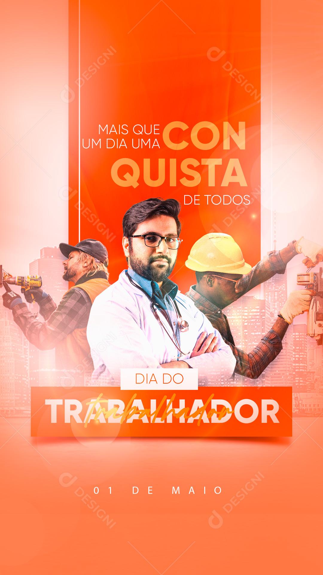 Story Dia do Trabalhador 01 de Maio Social Media PSD Editável