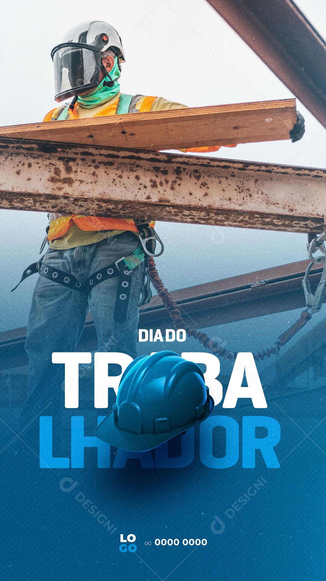 Post Story 01 de Maio Social Media Dia do Trabalhador PSD Editável