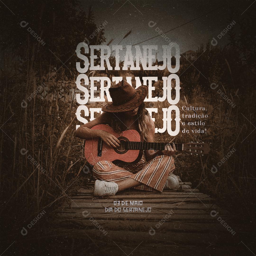 Cultura Tradição e Estilo Dia do Sertanejo 3 de maio Social Media PSD Editável