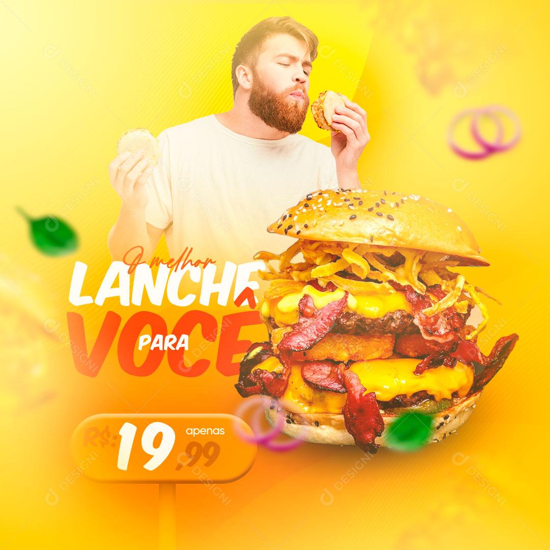 Post Hamburgueria Hambúrguer Social Media PSD Editável