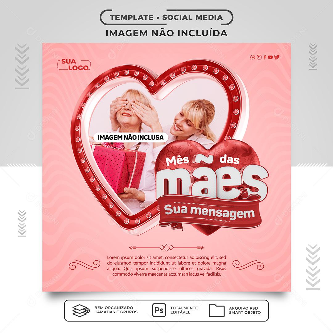 Social Media Mês das Mães Dia das Mães PSD Editável