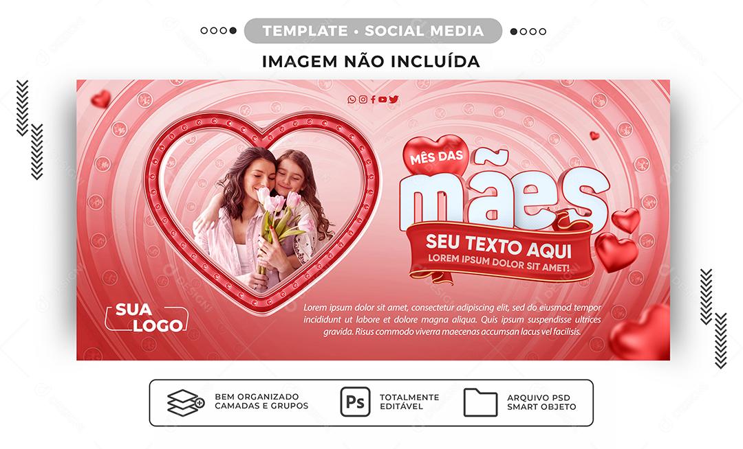 Social Media Banner Mês das Mães PSD Editável