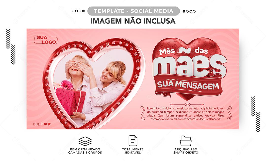 Social Media Banner Mês das Mães PSD Editável
