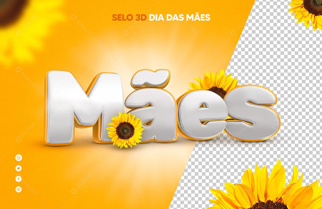 Texto 3D Mães Para Composição PSD