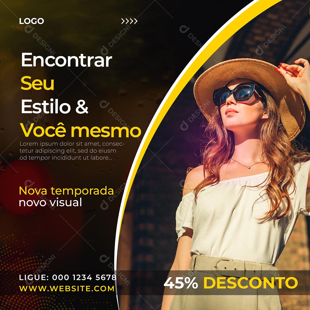 Social Media Encontra seu Estilo e Voce Mesmo Lojas PSD Editável