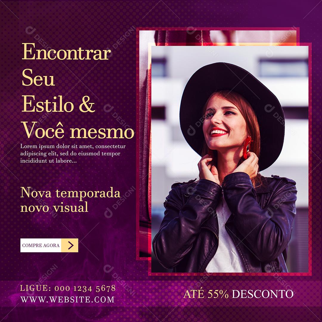 Social Media Encontrar seu Estilo e você mesmo Lojas PSD Editável
