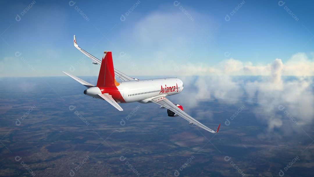 AirBus A320 Avianca voando na América do Sul, 2 de maio de 2022, São Paulo, Brasil