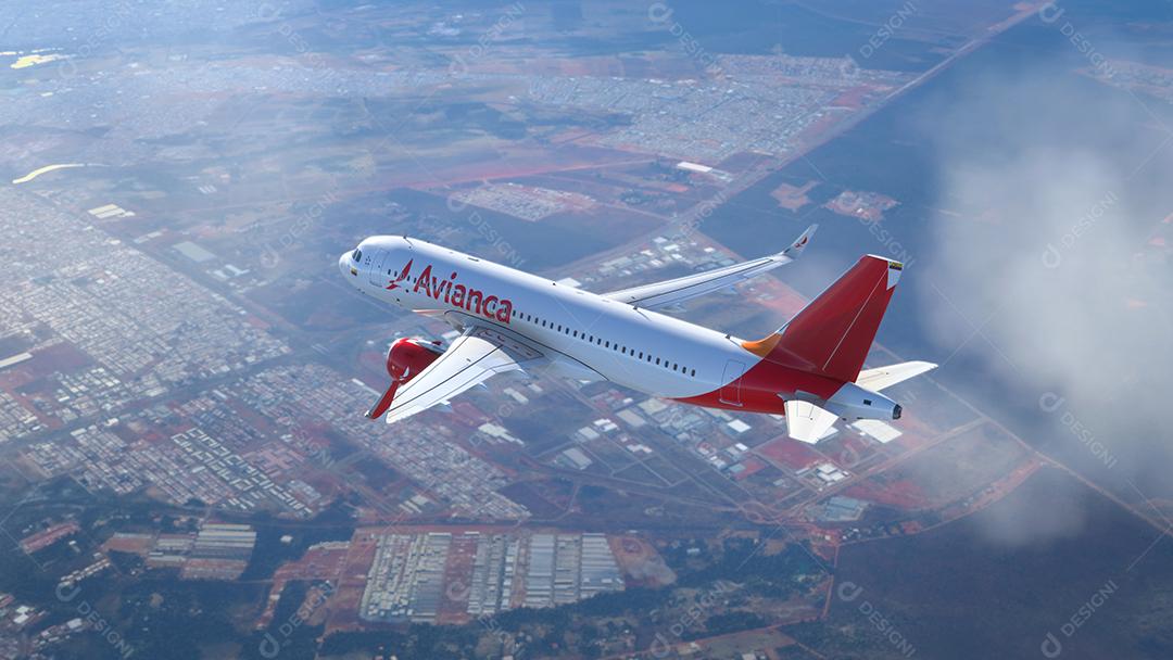 AirBus A320 Avianca voando na América do Sul, 2 de maio de 2022, São Paulo, Brasil
