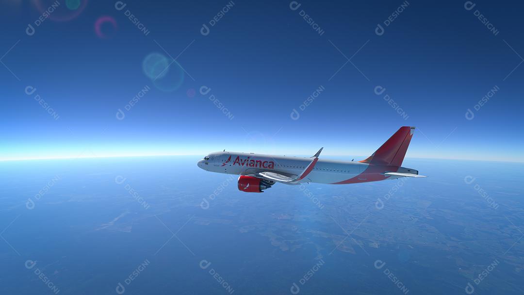 AirBus A320 Avianca voando na América do Sul, 2 de maio de 2022, São Paulo, Brasil