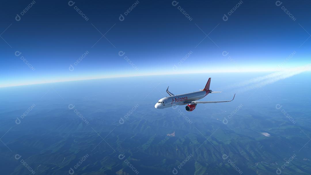AirBus A320 Avianca voando na América do Sul, 2 de maio de 2022, São Paulo, Brasil