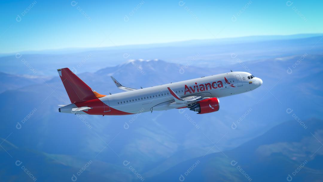 AirBus A320 Avianca voando na América do Sul, 2 de maio de 2022, São Paulo, Brasil