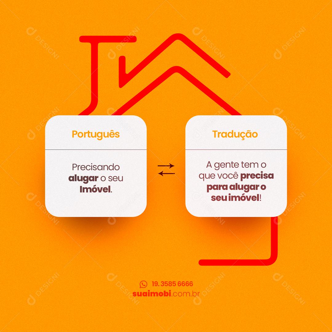 Social Media Precisando Alugar o seu imóvel Imobiliária PSD Editável