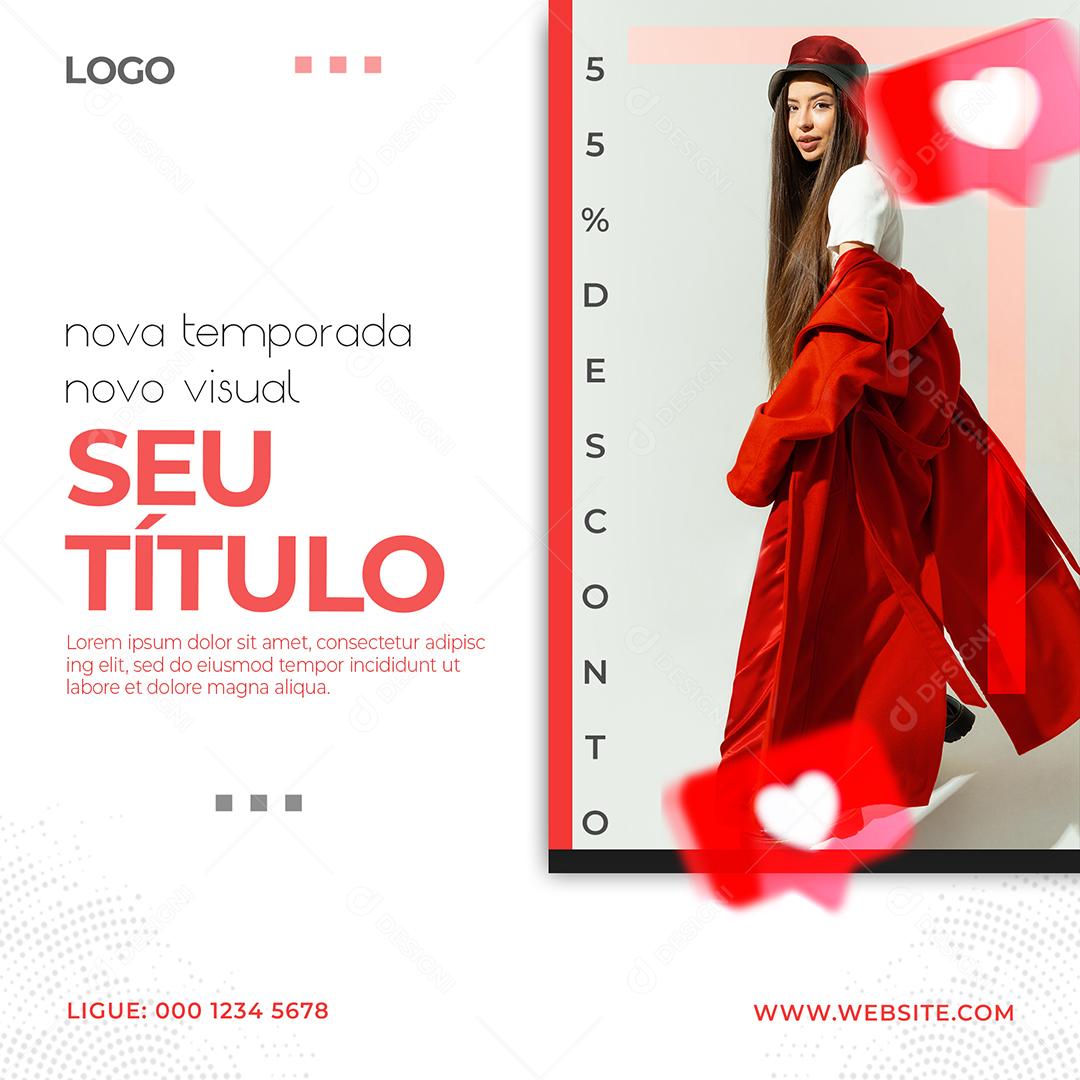 Social Media Nova Temporada novo visual Seu Estilo lojas PSD Editável