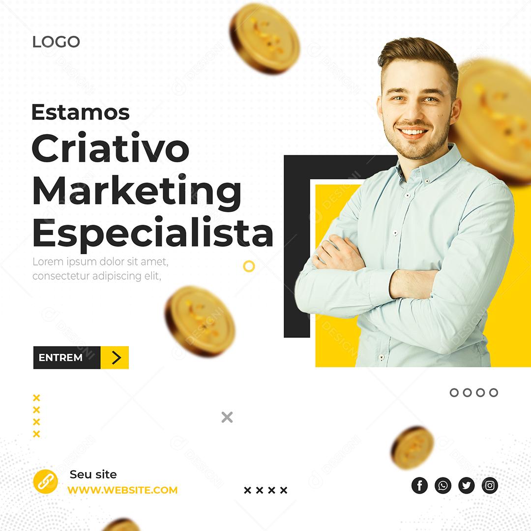 Estamos Criativo Marketing Especialista Agências Social Media PSD Editável