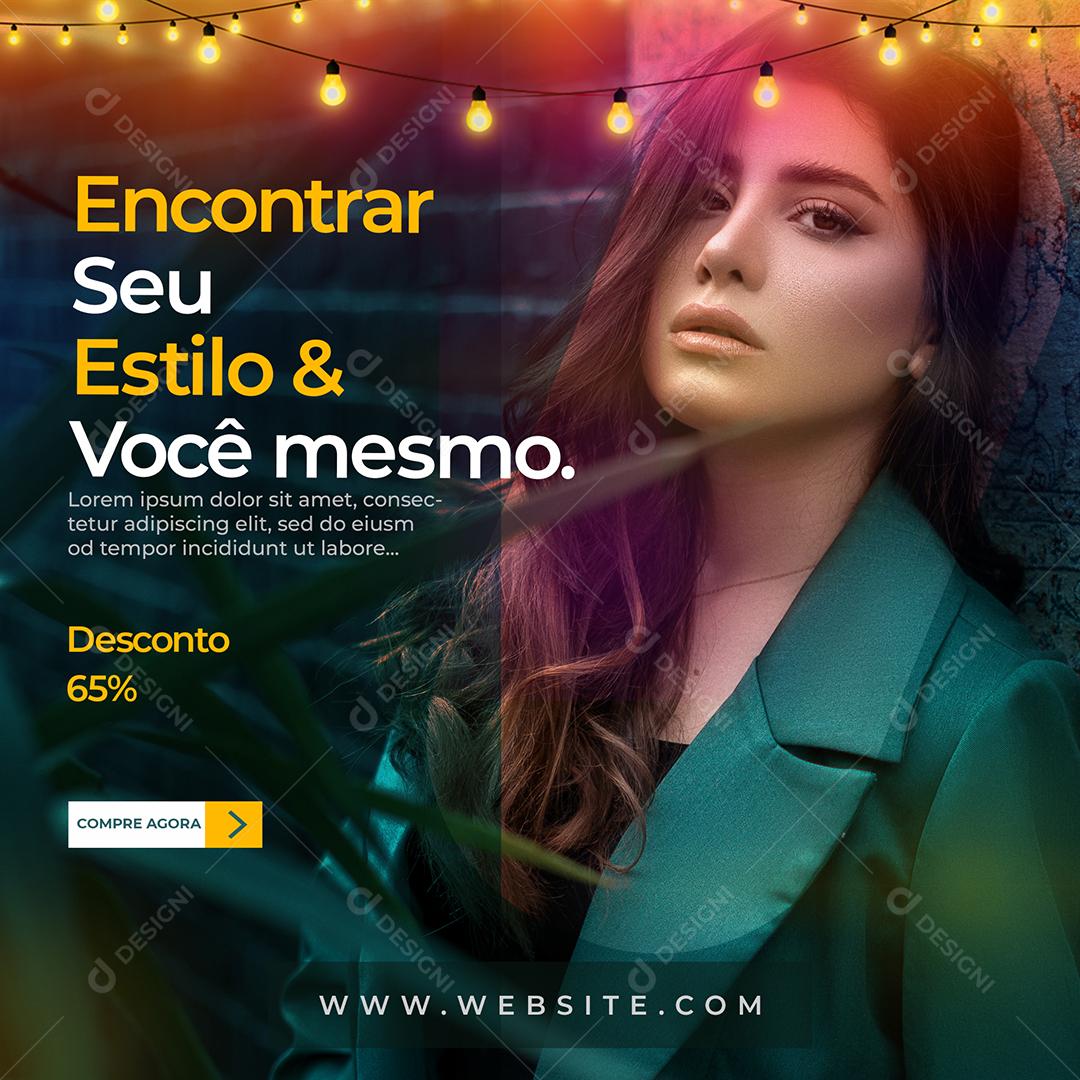 Encontra seu Estilo você mesmo 65% de Desconto Loja Social Media PSD Editável