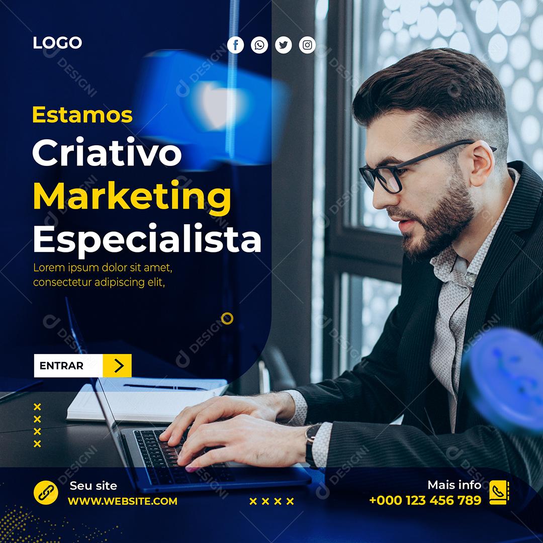 Agências Estamos Criativo Marketing Especialista Social Media PSD Editável