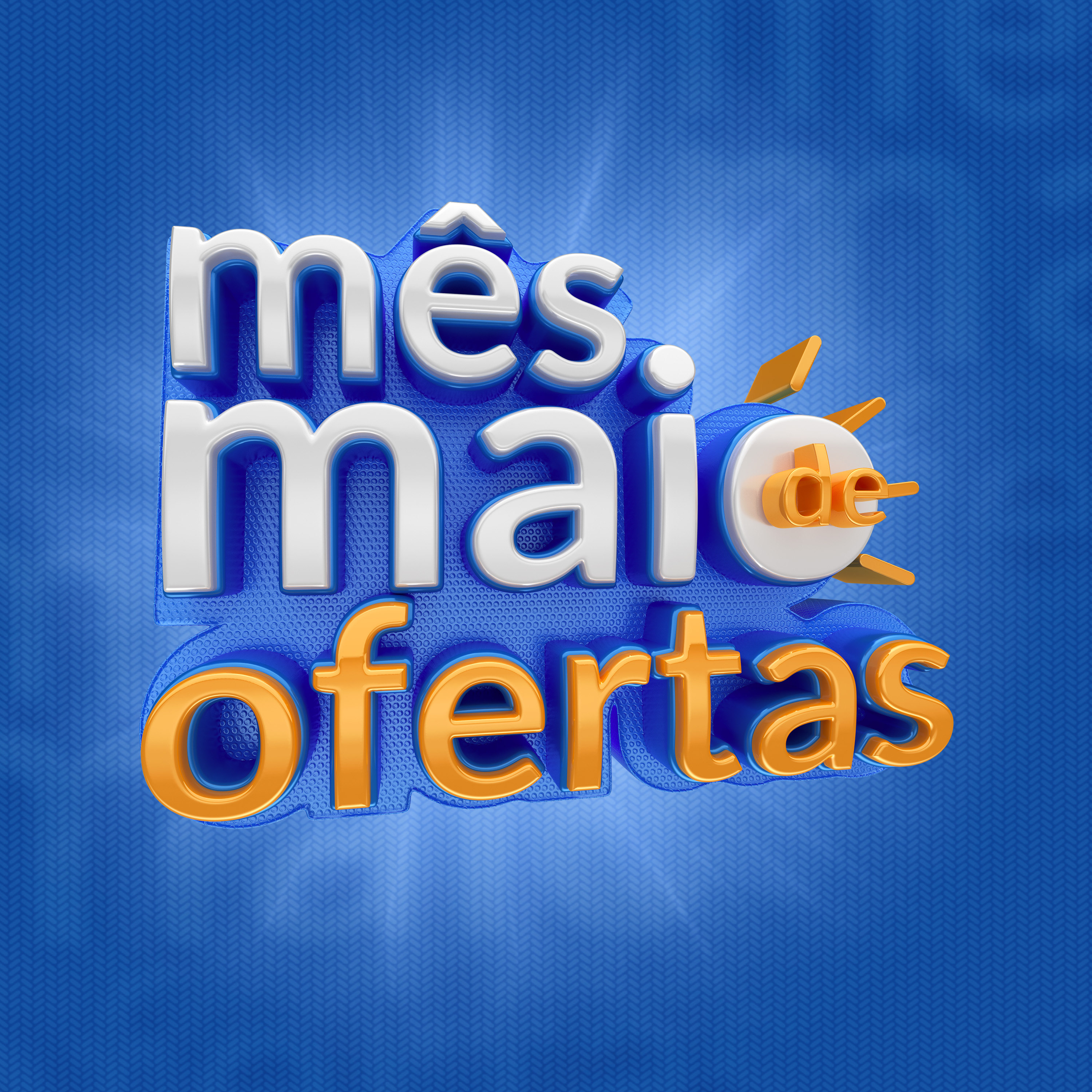 Selo 3D Mês de Maio Ofertas Azul Para Composição PSD