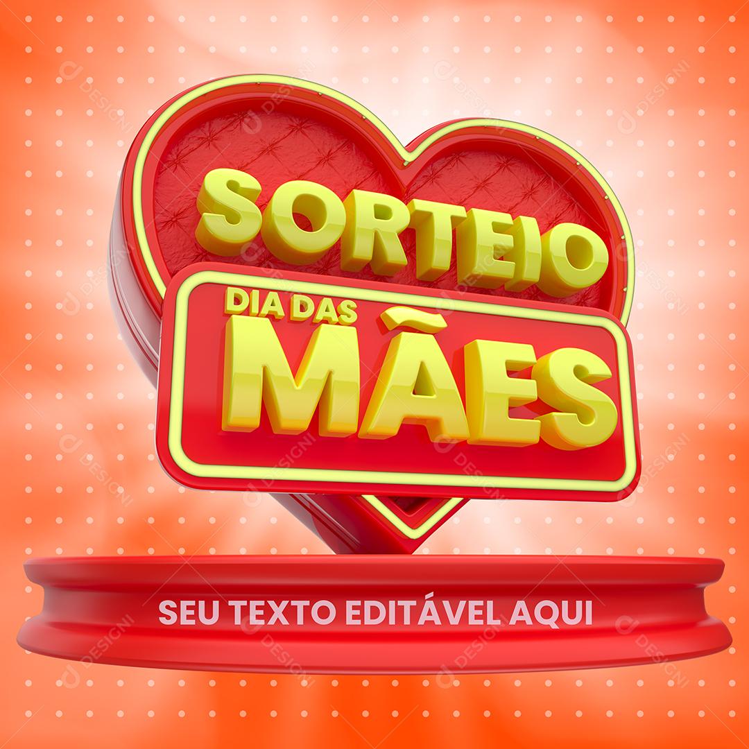 Sorteio Dia Das Mães Selo 3D Para Composição PSD