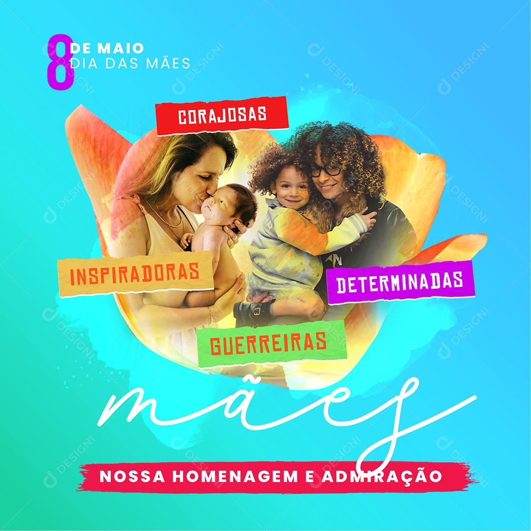 Social Media Corajosas Inspiradoras Determinadas Guerreiras Dia Das Mães PSD Editável