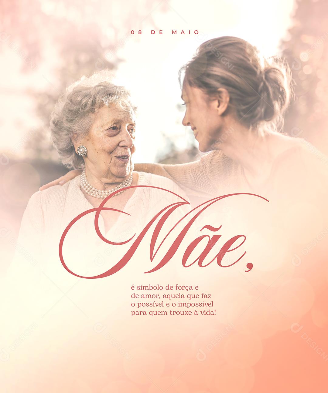 Social Media É Símbolo de Força e de Amor Dia Das Mães PSD Editável