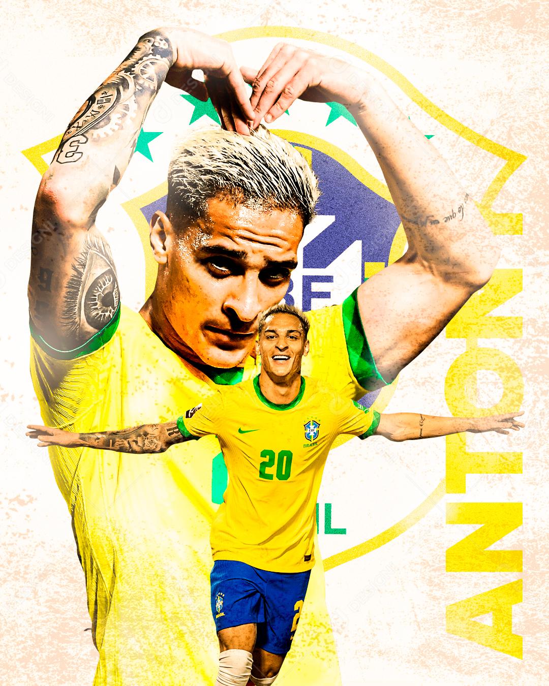 Flyer Jogador de Futebol Waldemar Anton Social Media PSD Editável