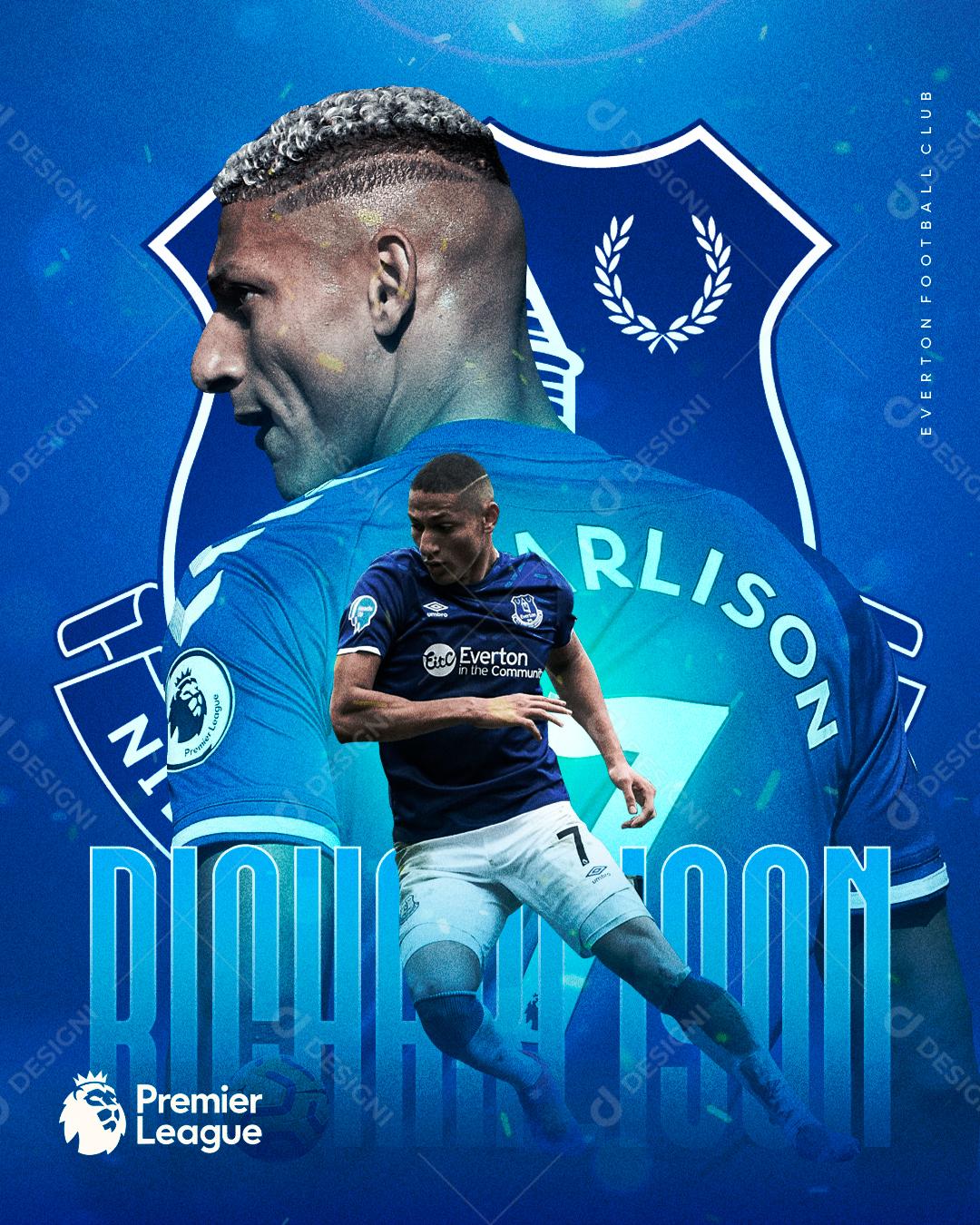 Flyer Jogador de Futebol Richarlison Social Media PSD Editável