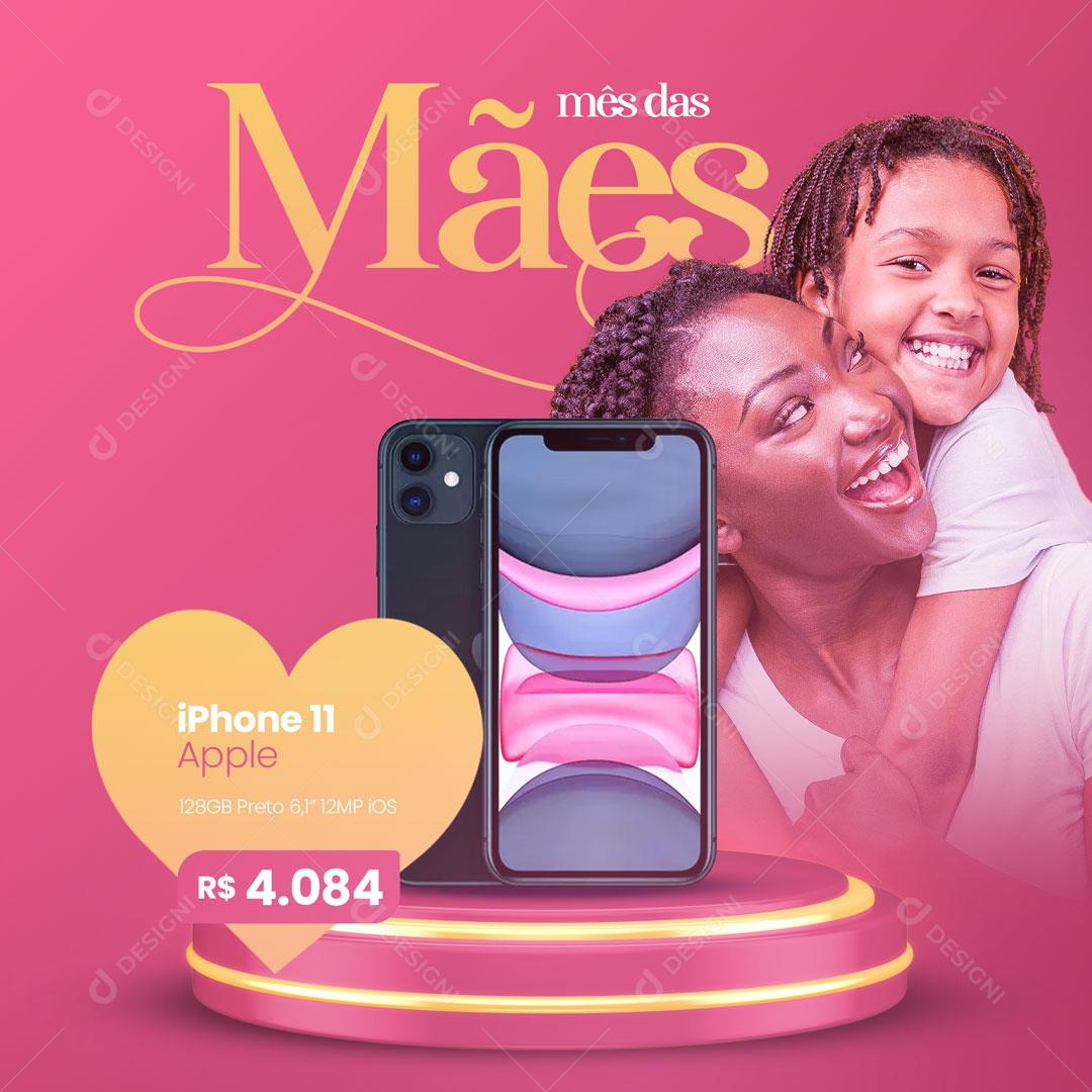 Post Feliz Dia Das Mães Promoção Iphone Social Media PSD Editável