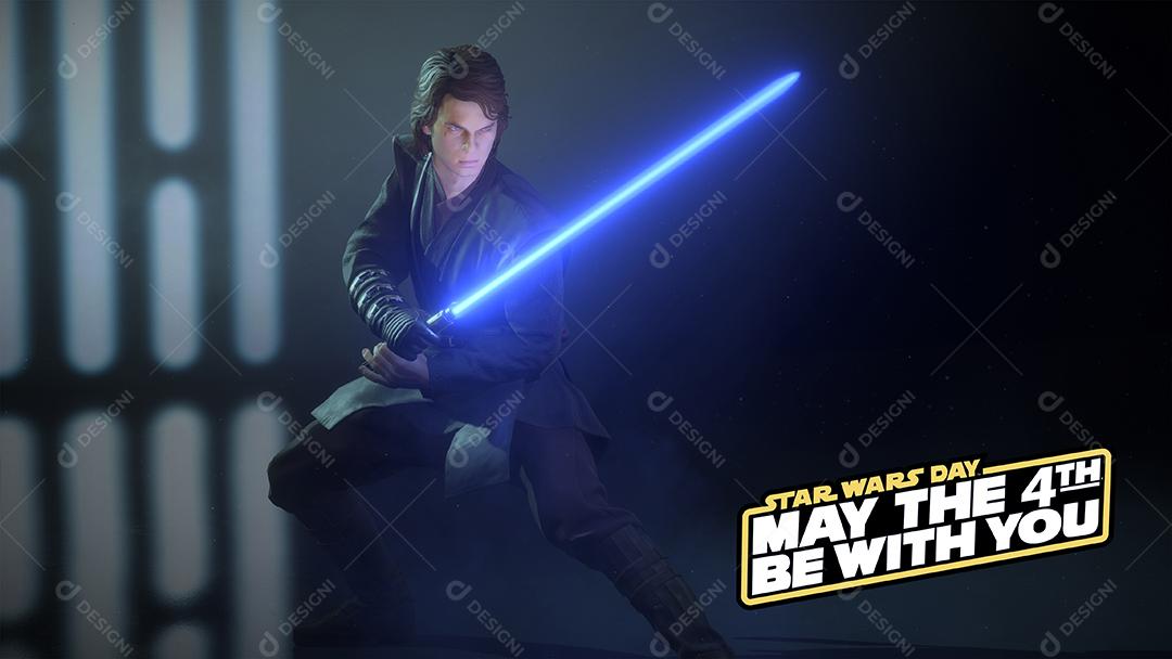 Renderização 3D Anakin Skywalker,