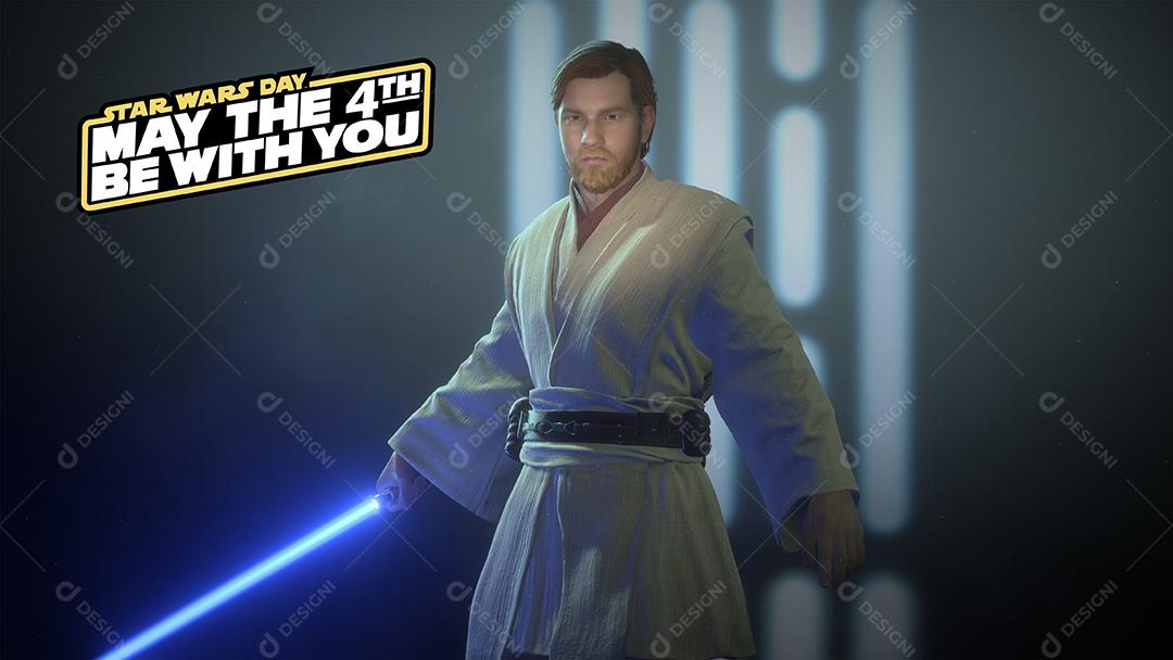 Renderização 3D Obi Wan Kenobi