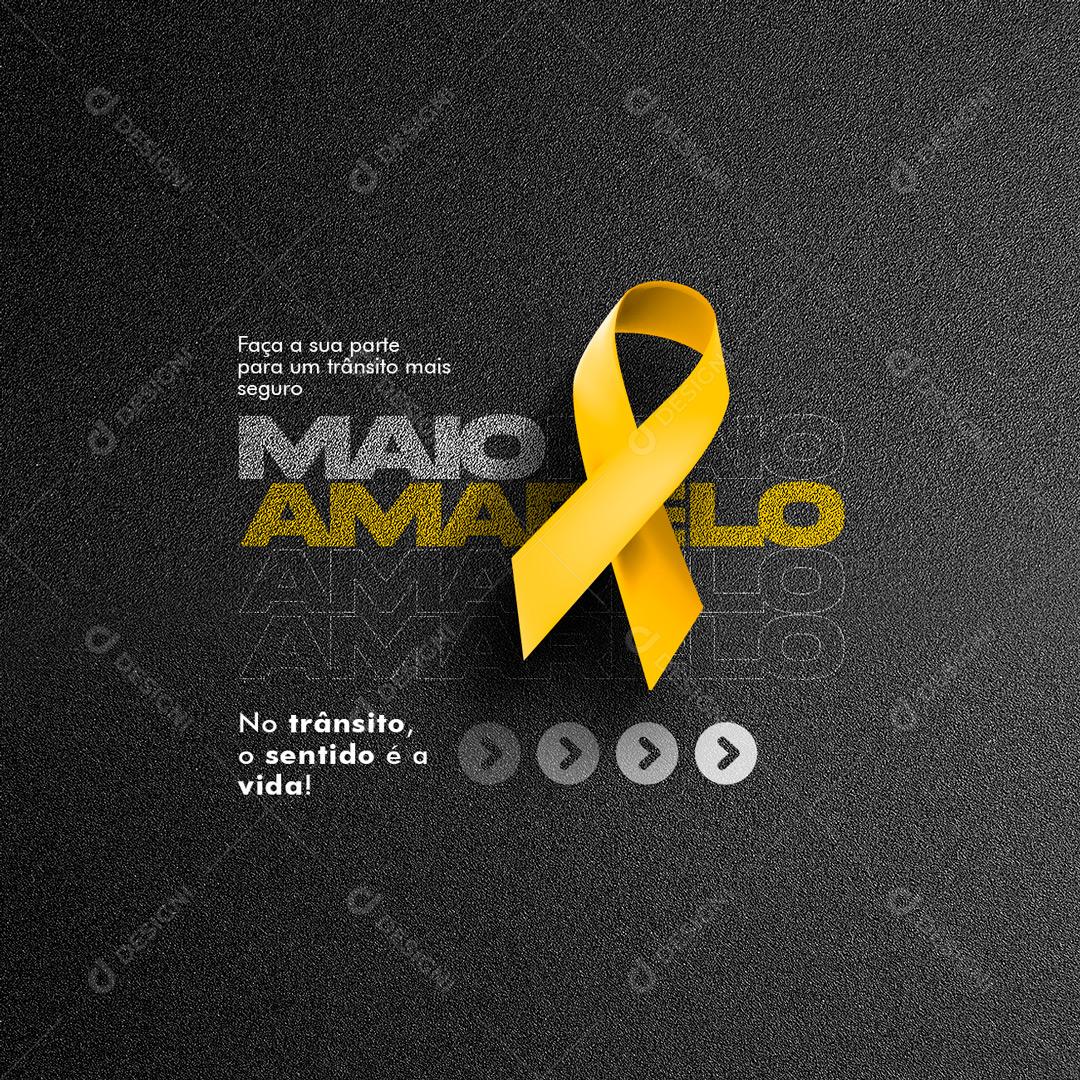 Social Media Yellow May Do Your Part Editable PSD
